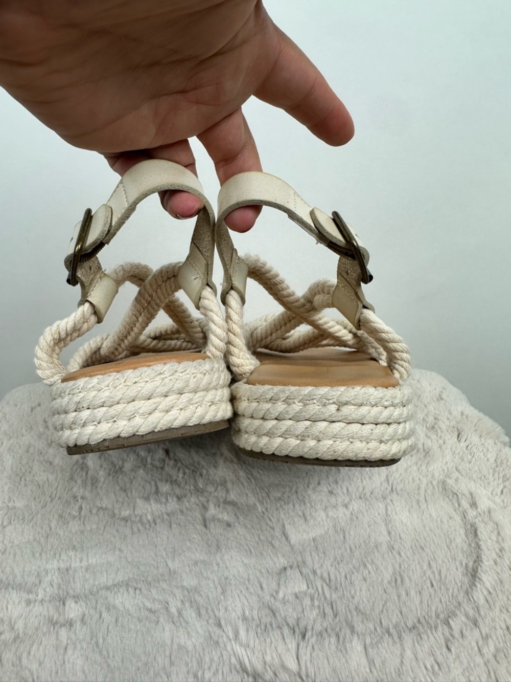 American Eagle Rope Espadrille Sandel Flat Boho Coastal Summer Slingback Sz 8 - Picture 6 of 13